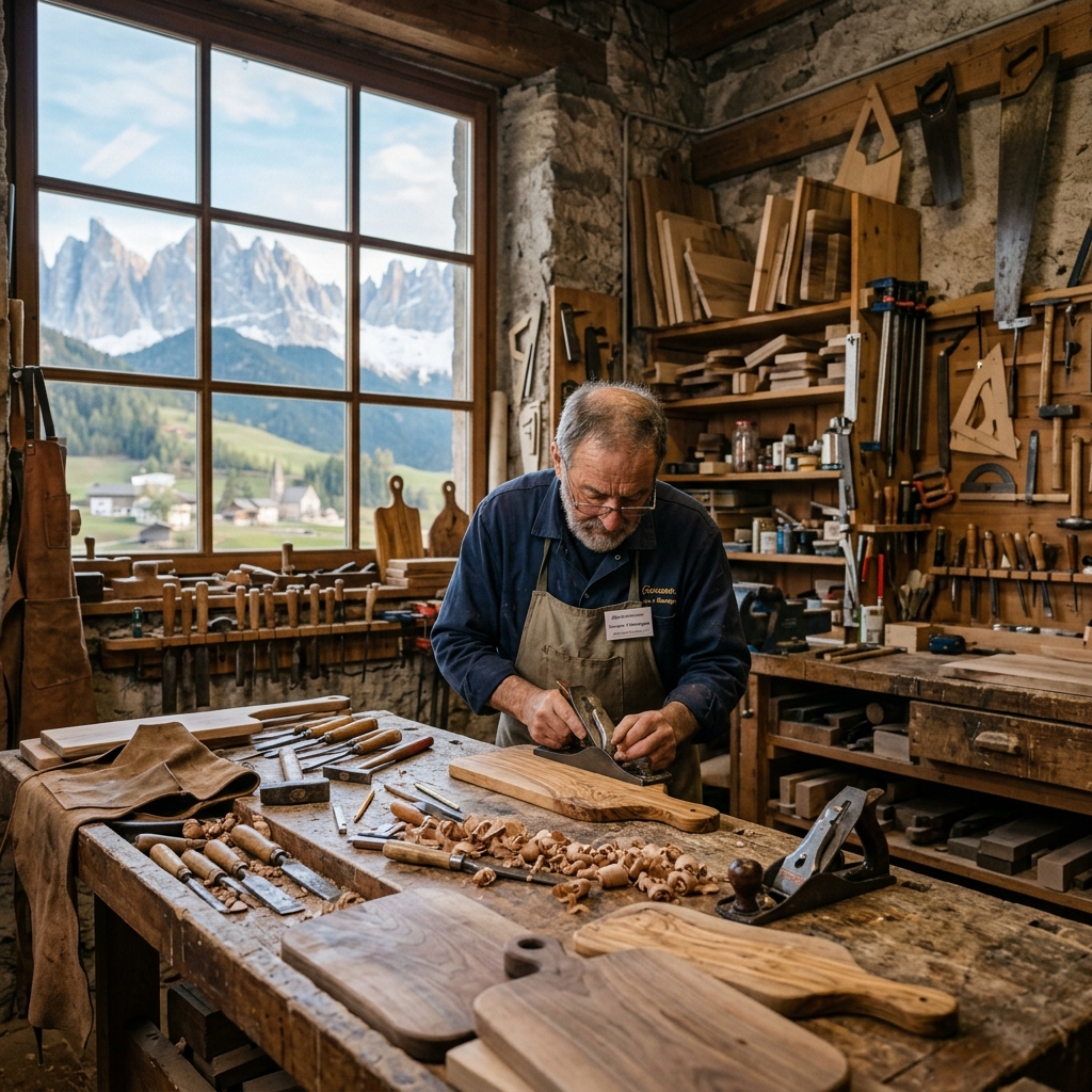Laboratorio artigianale di falegnameria nelle Dolomiti
